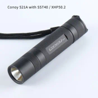 Black convoy S21A with luminus sst40 ,copper DTP board and ar-coated inside, Temperature protection,21700 flashlight,torch light