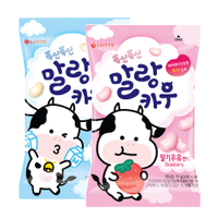 LOTTE 牛奶糖 79g 韓國 樂天 綿綿牛奶糖 草莓 原味 零食 兒童軟糖 3388