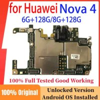 Original Motherboard for Huawei Nova 4 Mainboard Unlocked Circuit Plate Flex Logic board for Nova 4 Full Tested Good Working