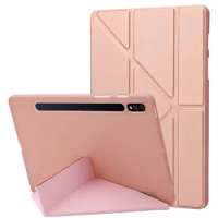 Cute Transform Stand Case for Samsung Galaxy Tab S8 SM-X700 X706 S7 SM-T870 T875 T876 Silicone Shockproof Cover