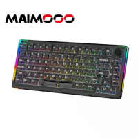 MAIMOOO Three Modes Keyboard 2.4G Bluetooth Macro Driver Hotswap Gaming Mechanical Keyboard Full RGB Backlit Switch Keycaps Kit