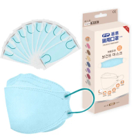 【普惠】醫用口罩成人韓版KF94魚型4D立體(寶寶藍10片/盒)