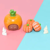 20Pcs Simulation 3D Pumpkin Resin Cabochon Halloween Decoration Fairy Garden Ornaments DIY Flat Pine Cones Scrapbooking Crafts