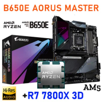 AMD Socket AM5 Gigabyte B650E AORUS MASTER Mainboard DDR5 AMD B650 Desktop With AMD Ryzen 7 7800X 3D Processors CPU Combo NEW