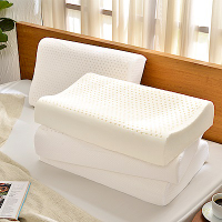 Grace Life 完美舒眠 人體工學型透氣100%天然乳膠枕-一對