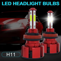 X20 6000K H8 H9 H11 LED Headlight Bulbs 44w H4 H7 H11 H13 LED Car Headlights 4 Side Lights 5202 9007 HB3 9006 COB Bulb Fog Light