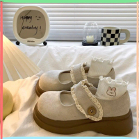 FF ( MaxLove Store ) Giày Nữ Mary Jane Búp Bê Da Cao Cấp Đế 5cn Siêu Nhẹ Phong Cách Vintage RENTREND