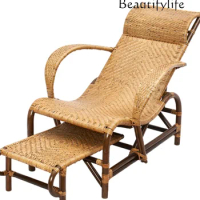 Office Lunch Break Old-Fashioned Recliner for the Elderly Hand-Woven Household Bamboo Rattan Chair Beach Chair Modern