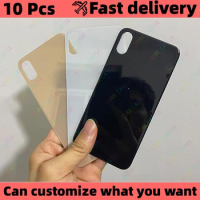 10Pcs For iPhone XS Max Back Glass Panel Battery Cover Replacement Parts High quality Big Hole Camera Rear Door Housing Bezel