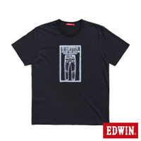 EDWIN 人氣復刻款 牛仔褲線搞短袖T恤-男-黑色