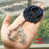 Tasbih 99 beads Natural blue tiger eye Everything is new Muslim bracelet Gift Eid misbaha accessories rosary bead arabic Jewelry