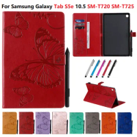 For Samsung Galaxy Tab S5e Case 10 5 inch Emboss Butterfly Stand Tablet Cover For Samsung S5e 10.5 2019 Case SM-T720 SM-T725