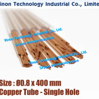 (100PCS/LOT) 0.8x400MM EDM Copper Tube Single Hole, Copper EDM Tubing Electrode Tube Single Channel, Diameter 0.8mm, 400mm Long