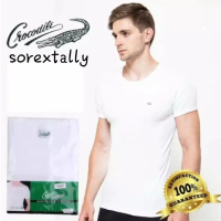 Crocodile Kaos Oblong Pria Katun art: 511-809 Leher Bulat Putih Polos Original