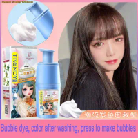 Bubble Dye Shampoo Plant Hair Dye Foam Hair Dye Cream Home Wash Black Color Natural Organic Botanical Bubble Dye Shampoo