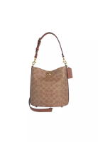 Coach Willow 女士單肩包棕黃色拼焦糖色CW602