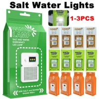 LED Salt Water Emergency Lamp Camping Energy Saving Lamp Waterproof Portable Night Fishing Lamp Travel Supplies for Car Outdoor