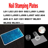 1PC Nail Art Stamping Plate Pattern DIY Checked Stripe Manicure Image Template Luxury Charm Nails Stencil Tools LJ001