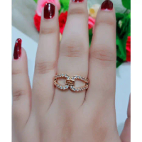 Cincin Model Kacamata Titanium Emas Gold Wanita Dewasa Anti Karat Realpict Cantik Terbaru Simple Ele