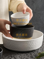 陶瓷米飯碗家用小碗日式泡面碗大號湯碗酸菜魚湯盆加厚面碗高級感【雲木雜貨】