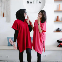 Bisa COD Nagita Long Square Terbaru Airflow Crinkle Blouse Atasan Big Size Wanita oversized Top Cewe