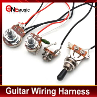 Guitar Switch Wiring Harness Prewired V/T Knob B500K Big Pots A500K Push-Pull Pots 3-Way Toggle Switch for Electric Guitar
