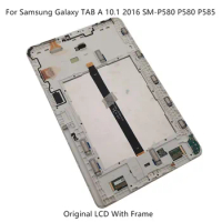 For Samsung Galaxy TAB A 10.1 2016 SM-P580 P580 P585 SM-P585 LCD Display Touch Screen Digitizer Assembly For P580 Frame