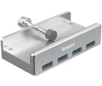[2美國直購] 集線器 USB Hub 3.0 - Rekidm 4 Port Aluminum Desk USB Hub 3.0 Clamp Design for Desktop B07RM6QWHP