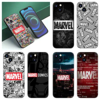 Marvel Avengers Logo Black Silicone Phone Case For Apple iPhone 12 13 Mini 11 14 15 Pro Max 7 8 Plus X XR XS SE 2020 2022