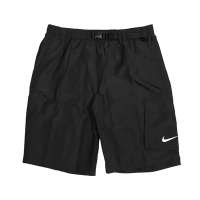Nike 短褲 Volley Swim Short 海灘褲 男 Belted Packable可收納 快乾 黑白 NESSB521-001
