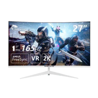 27 Inch 2K Curved Gaming Computer Display Monitor 165Hz16:9 Gamer 2560*1440 IPS Screen HDR400