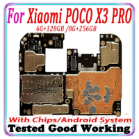 256GB / 128GB Unlocked For XiaoMi Mi POCO X3 Pro Motherboard Circuit Board Full Chips Mainboard For Xiaomi POCO X3 Pro