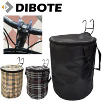 【DIBOTE迪伯特】自行車掛勾式置物袋 寵物袋購物袋 (黑/黑格/米格)