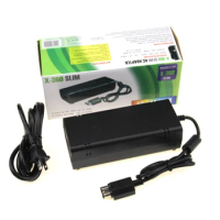 US Plug AC Adapter Power Supply Charger Cable Cord brick for Xbox 360 slim Xbox 360slim AC adapter Console with EU Plug optiona