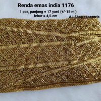 Renda Gold Silver / Renda Bordir Motif Tengah Lebar 4 Cm / 4,5 Cm Dijamin Puas