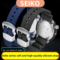 Rubber Strap For Seiko Water Ghost 007 Abalone Small MM SRP777J1 Canned Diving Chain Silicone band Men's Watch Accessories 22mm