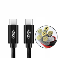 【PowerFalcon】2米 240W PD3.1 Type-C 編織傳輸線(480Mbps 48V/5A 充電線 高速充電 E-Marker芯片)