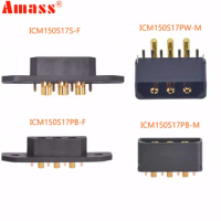 Original Amass ICM150S17PB ICM150S17S-F ICM150S17PW-M Connector (3+7) Gold Plated Male Female Plug for Scooters