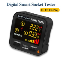 Smart Socket Tester LCD Digital Outlet Tester UK US EU Plug Polarity Phase Check Detector Voltage Test Voltage Socket Checker