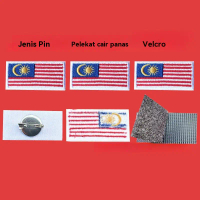 Pelekat Label Sepanduk Bendera Negara, Saiz Kecil (5 * 2.5cm), Lebur Panas, Sulaman, Sulaman Ajaib,