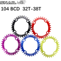 SNAIL Chainring Oval 104 BCD 32 34 36T 38T ultralight narrow wide single tooth plate MTB Mountain bike 104BCD chain ring 6 color