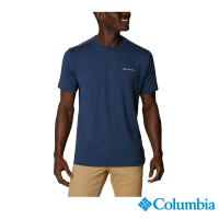 Columbia 哥倫比亞 男款-UPF50快排短袖上衣-深藍 UAE03220NY / S23