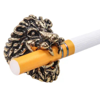Cigarette Holder for Men, Cigarette Holder, Smoking Ring, Anti-Finger Smoked Yellow Clip, Lazy Smoking Set