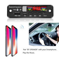 5V MP3 Decoder Board Bluetooth 5.0 Wireless FM Radio MP3 Player TF USB AUX Audio Decoding Board Car Handsfree Music Player