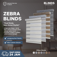 [Blindsfactory] Zebra Blinds Bisa Custom Ukuran | Jendela Premium Quality A-139 Blok 80% Cahaya| Kre