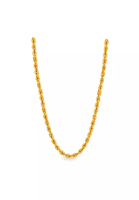 MJ Jewellery MJ Jewellery 916/22K Gold Hollow Rope Chain Necklace R004 (3.20MM, 44CM)