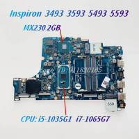 FDI45 LA-J091P For DELL Inspiron 3493 3593 5493 5593 Laptop Motherboard With i5-1035G1 i7-1065G7 CPU MX230 GPU DDR4 CN-035VMP