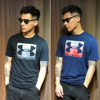 美國百分百【全新真品】 Under Armour 運動 排汗 UA 短袖 T恤 Logo T-shirt 深藍 AW43