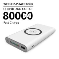 80000mAh Portable Ultra Thin Wireless Charger Power Bank 2.1A Fast Charging Powerbank For Samsung iPhone Huawei Xiaomi PoverBank