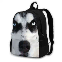 Husky Dog Art-Bat Man New Arrivals Satchel Schoolbag Bags Backpack Husky Huskies Dog Dogs Animal Animals Husky Dog Black